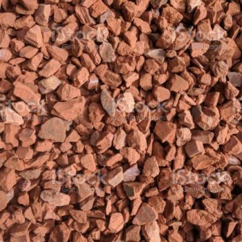 Crushed terracotta stone for decorating pots, driveways, gardens
